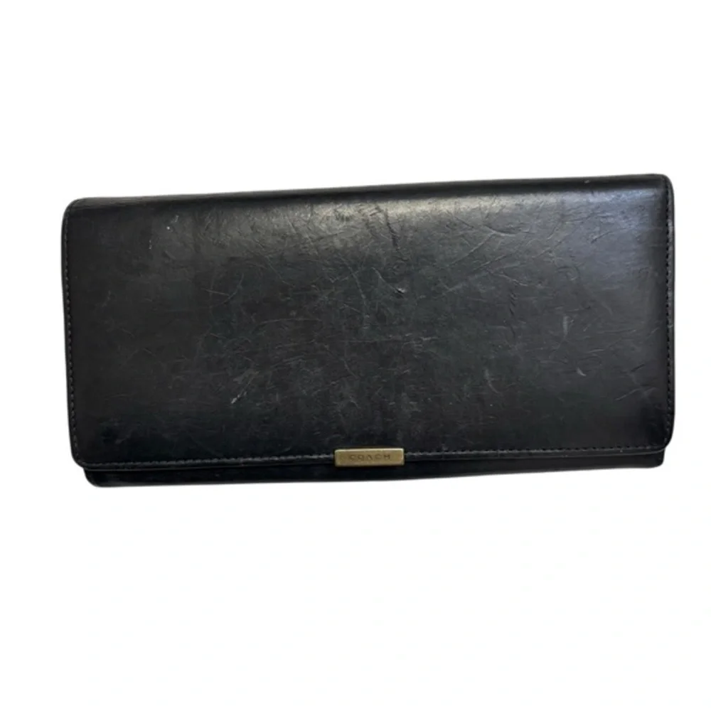 Coach vintage black Leather clutch Wallet